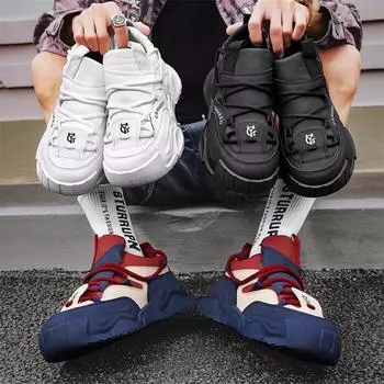 Новые мужские модные повседневные спортивные кроссовки для мальчиков и студентов, трендовые мужские удобные дышащие кроссовки для отдыха, большой размер 39-50 39 чёрный