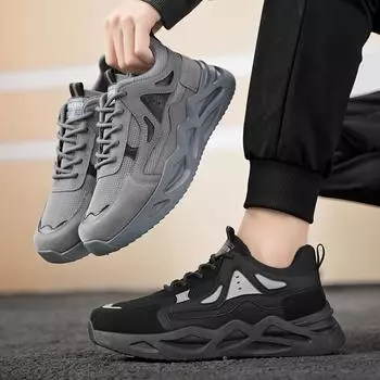 Новые мужские модные повседневные спортивные кроссовки для мальчиков и студентов, трендовые мужские удобные дышащие кроссовки для отдыха, большой размер 39-50 39 чёрный