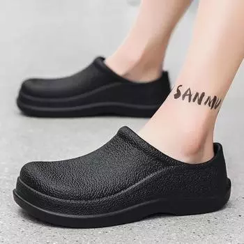 Новые мужские модные противоскользящие сандалии, повседневная обувь для повара, легкие, прочные, водонепроницаемые, маслостойкие 40