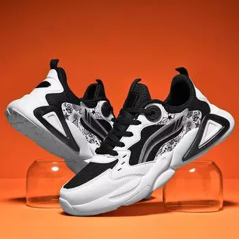 Новые мужские модные трендовые удобные кроссовки на толстой подошве для мальчиков и студентов с мягкой подошвой, мужские классические дышащие кроссовки, большой размер 39-48 39 чёрный/зелёный