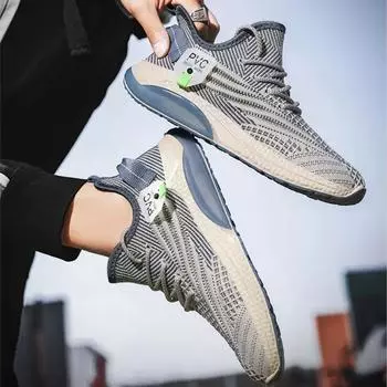 Новые мужские модные удобные дышащие летающие тканые туфли для мальчиков и студентов, трендовая обувь на мягкой подошве, повседневные кроссовки Four Seasons