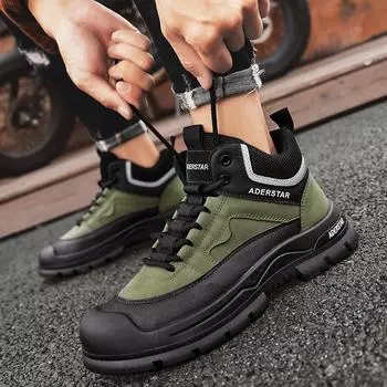 Новые мужские модные высокие дышащие кроссовки для скейтбординга для студентов, мальчиков, трендовые спортивные повседневные кроссовки с мягкой подошвой 39 зелёный/чёрный