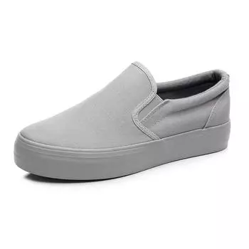 Новые мужские мокасины без застежек, повседневная обувь, серая, утолщенная парусиновая обувь, дышащие кроссовки, вулканизированная обувь, теннисные туфли для мужчин 40