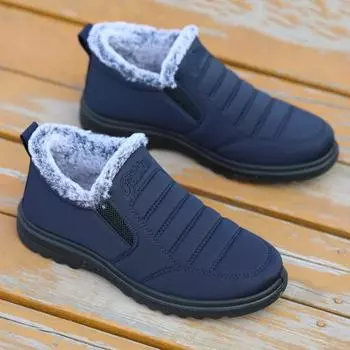 Новые мужские нескользящие бархатные повседневные туфли, утепленные теплые высокие сапоги 39 синий