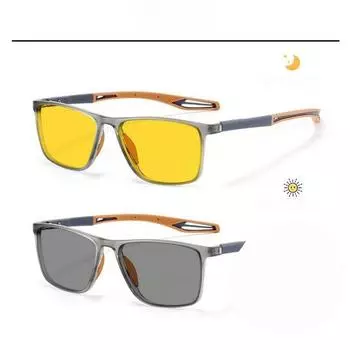 Новые мужские ночные фотохромные спортивные очки для близорукости, усовершенствованные, устойчивые к ультрафиолетовому излучению, модные трендовые очки для вождения, диоптрии от 0 до -4,0 0 оранжевый