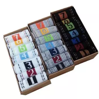 Новые мужские носки, повседневные мужские носки, дышащие потовые персонализированные носки Happy в цифровом стиле, 7 пар \ лот, без коробки EUR38-44 чёрный