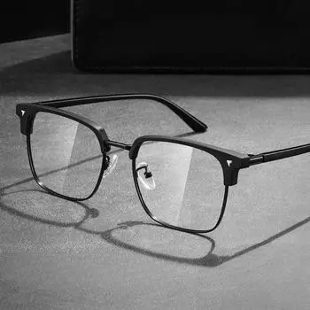 Новые мужские очки в полуоправе, женские художественные очки для близорукости, простые очки в стиле ретро с защитой от синего света