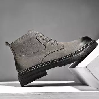 Новые мужские осенне-зимние ботинки Anker из натуральной кожи, мужские кроссовки, классические ботинки для мотокросса, повседневные кожаные туфли на шнуровке 38