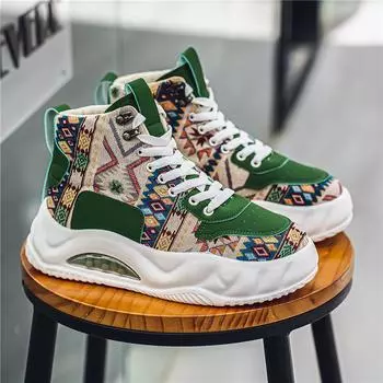 Новые мужские осенние повседневные высокие спортивные туфли - модные универсальные, увеличивающие рост, со шнуровкой, теплые мужские спортивные туфли для сноуборда 39 зелёный