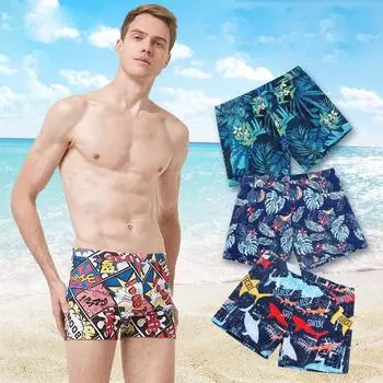Новые мужские плавки с принтом, купальники, быстросохнущие шорты-боксеры для плавания, мужской купальник, костюм для серфинга, пляжная одежда Maillot de bain L