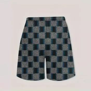 Новые мужские пляжные брюки с нечеткой шахматной доской и 3D принтом, мужские шорты, летние повседневные дышащие шорты, мужская уличная мужская одежда 4XL