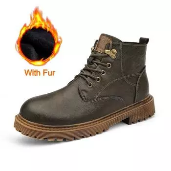 Новые мужские повседневные ботинки на щиколотку, брендовые уличные ботинки класса люкс, дизайнерские зимние ботинки со шнуровкой и круглым носком, деловые оксфордские туфли для мотоциклистов 37