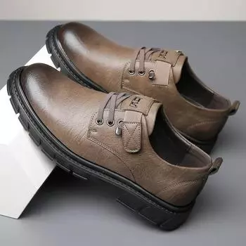 Новые мужские повседневные кожаные туфли, модные оксфорды на шнуровке, черные, коричневые, деловые, офисные, свадебные, формальные туфли для мужчин 38 чёрный