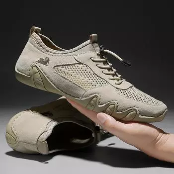 Новые мужские повседневные кроссовки, большие размеры, сшитая кожаная сетчатая обувь, корейская трендовая мужская обувь 38