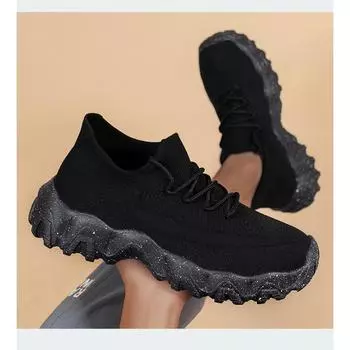 Новые мужские повседневные кроссовки больших размеров Модные легкие мужские туфли на платформе из сетчатой ткани с дышащей подошвой Кроссовки для бега 39 озеро синий