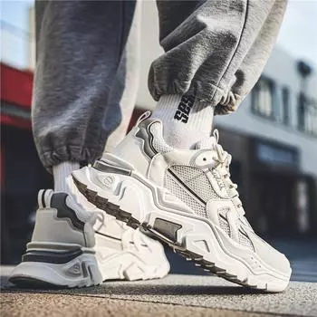 Новые мужские повседневные кроссовки, модные походные туфли на платформе со шнуровкой, увеличивающие рост, для мужчин, уличные мужские кроссовки 39 чёрный