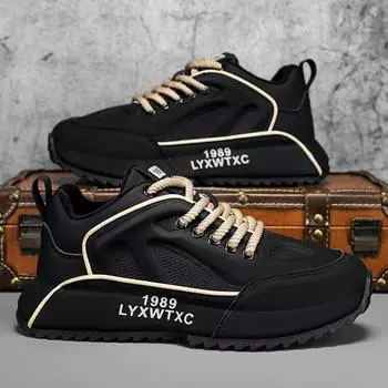 Новые мужские повседневные модные кроссовки мужские бархатные удобные и теплые мужские кроссовки для бега на открытом воздухе с нескользящей подошвой дизайнерская обувь 39 чёрный