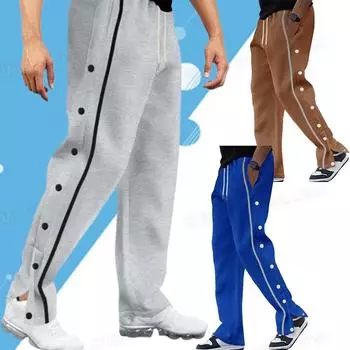 Новые мужские повседневные спортивные брюки с нагрудником, мужские свободные брюки на пуговицах, прямые, с завязками на шнурке, большого размера, свободные брюки S белый
