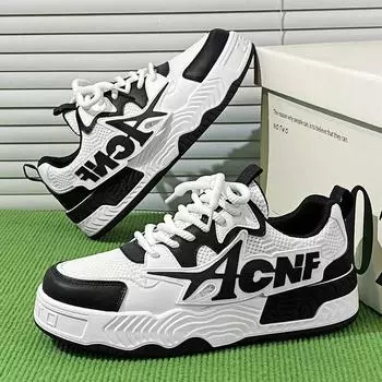 Новые мужские повседневные спортивные туфли с дышащей сетчатой поверхностью, модные и универсальные кроссовки на шнуровке для повседневного бега, размер 39-44 39 чёрный