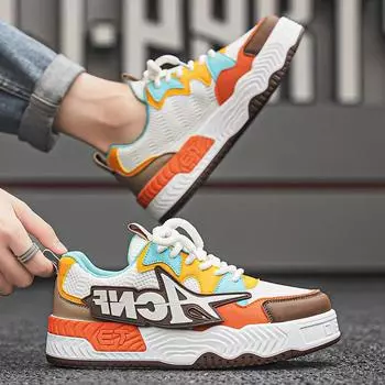 Новые мужские повседневные спортивные туфли с дышащей сетчатой поверхностью, модные и универсальные кроссовки на шнуровке для повседневного бега, размер 39-44 39