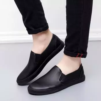 Новые мужские повседневные туфли из искусственной кожи в Корейском стиле, туфли без застежек, обувь для вождения, кроссовки для мужчин, теннисные туфли Masculino 39
