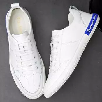 Новые мужские повседневные туфли модные кроссовки легкие спортивные туфли легкие теннисные кроссовки мягкие натуральная кожа белые туфли мужские балетки 38