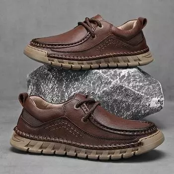 Новые мужские повседневные туфли ручной работы из кожи удобные мужские туфли качественные мокасины из спилка на плоской подошве мужские кроссовки 39 чёрный