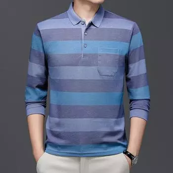 Новые мужские рубашки поло с длинными рукавами на весну и осень, мужские рубашки с лацканами, простые деловые рубашки свободного покроя для молодежи и среднего возраста, свободные топы большого размера для мужчин M зелёный