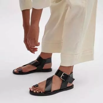 Новые мужские сандалии из искусственной кожи с пряжкой и ремешком, черно-белые сандалии Homme, сандалии ручной работы, Zapatos Hombre 38