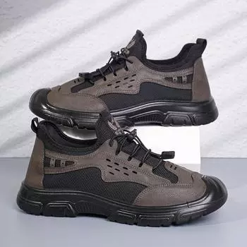 Новые мужские сандалии, летние, дышащая сетчатая пляжная обувь, обувь для спорта и отдыха на открытом воздухе, походная обувь, мужская полая дорожная обувь 39 чёрный