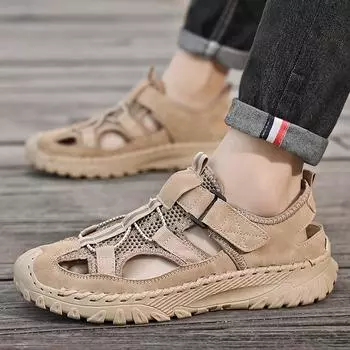 Новые мужские сандалии, летние дышащие сетчатые сандалии, мужские повседневные легкие пляжные сандалии, модная мужская обувь, большой размер 39-46 39 серый