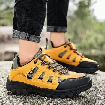 Новые мужские сетчатые кроссовки 2024 года для пешего туризма на открытом воздухе с нескользящей толстой подошвой, повседневные, износостойкие, для альпинизма, для парной спортивной обуви 36