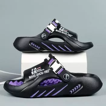 Новые мужские тапочки для дома и улицы, сандалии для пляжа, массажные, удобные, мягкие, повседневная обувь, домашние мужские сандалии, большой размер 46 47 38-39