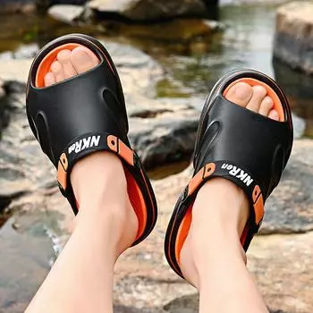 Новые мужские тапочки EVA удобные сандалии с мягкой подошвой на лето 2024 года мужская обувь для ходьбы в помещении и на открытом воздухе на пляже 39-40(25cm)