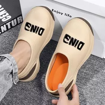 Новые мужские тапочки из ЭВА, зимние мужские повседневные рабочие туфли для ванной, кухни, с толстой подошвой, водонепроницаемые, противоскользящие, для улицы, для снега 36-37 чёрный