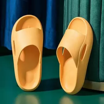 Новые мужские тапочки, летние тапочки, домашние и уличные тапочки с мягкой подошвой, тапочки для ванной, нескользящие 40-41 жёлтый