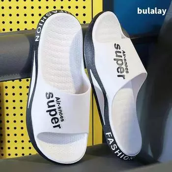 Новые мужские тапочки, мужская верхняя одежда, летние домашние нескользящие домашние сандалии и тапочки на толстой подошве, женские 44-45 белый