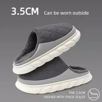 Новые мужские тапочки, зимние домашние пушистые тапочки, цветные хлопковые тапочки в стиле пэчворк, женские домашние тапочки, комнатные нескользящие плюшевые тапочки 36-47 36 темно-синий