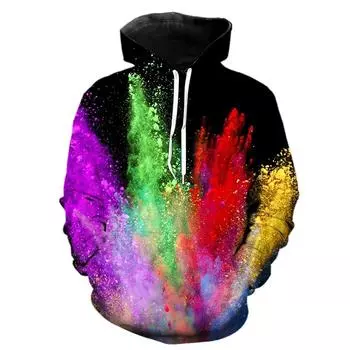 Новые мужские толстовки с капюшоном 3D Printe Powder Splash Tie Dye Pattern женские унисекс парные модные повседневные осенне-зимние толстовки топы S