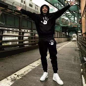 Новые мужские толстовки с капюшоном и брюки, повседневный спортивный костюм, спортивная одежда, осенне-зимний комплект с принтом пальм, свободная мужская одежда 3XL