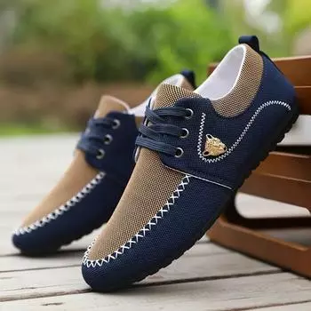 Новые мужские туфли Bean Shoes, повседневные парусиновые туфли, дышащие мужские туфли больших размеров, повседневная обувь для мужчин 39 серый