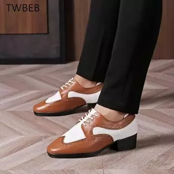 Новые мужские туфли для латинских танцев Chunqiuji, для взрослых мужчин, профессиональные туфли для сальсы, туфли Corium на низком каблуке для бальных танцев 38