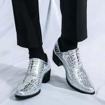 Новые мужские туфли для увеличения роста, деловые туфли на высоком каблуке, кожаные туфли, модные офисные мужские туфли, классические золотые свадебные туфли для жениха 38 синий