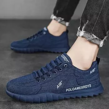 Новые мужские туфли джинсовые туфли 2025 летние новые тканевые туфли мужские дышащие повседневные туфли модные нескользящие рабочие туфли 38