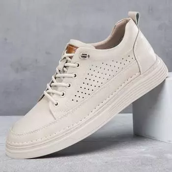 Новые мужские туфли из натуральной кожи, универсальные мужские туфли для скейтборда, мужские повседневные туфли на платформе для отдыха, прогулок, спорта, удобная обувь 36