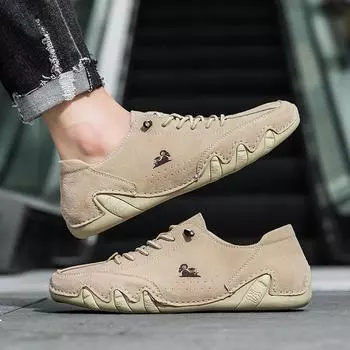 Новые мужские туфли из натуральной кожи, повседневная обувь для отдыха на открытом воздухе, походная обувь для мужчин и женщин, кроссовки без застежек 35-48 35 чёрный