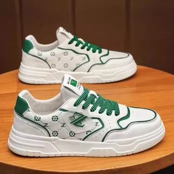 Новые мужские туфли из натуральной кожи, повседневная обувь, уличные трендовые туфли для скейтбординга на плоской подошве, молодежные крутые кроссовки из коровьей кожи 38 бежевый