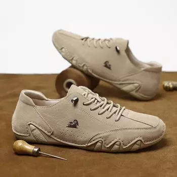 Новые мужские туфли из натуральной кожи, повседневная обувь для отдыха на открытом воздухе, походная обувь для мужчин и женщин, кроссовки без застежек 35-48 35 чёрный