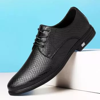 Новые мужские туфли из натуральной кожи, итальянские повседневные туфли на шнуровке, оксфорды от люксового бренда, высококачественные деловые туфли для мужчин 37