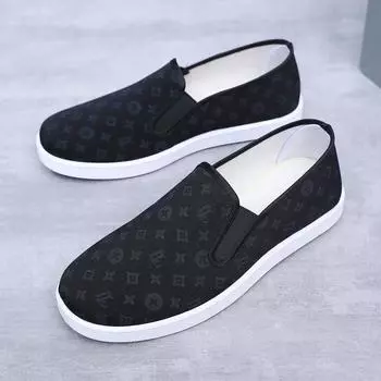 Новые мужские туфли из старой пекинской ткани, удобные и дышащие повседневные туфли с мягкой подошвой, черные туфли из ткани с одной педалью 38